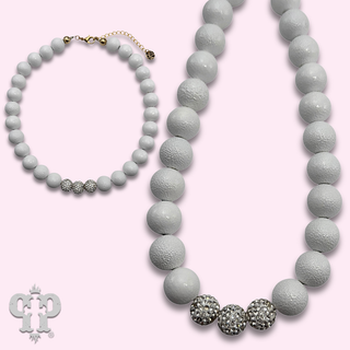 Chunky white bead necklace