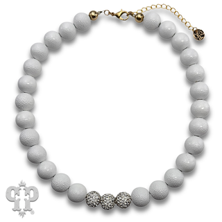 Chunky white bead necklace