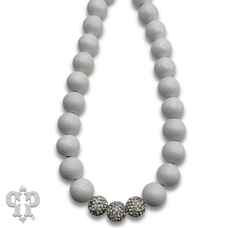 Chunky white bead necklace