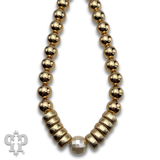 Chunky gold bead necklace
