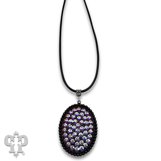 Large oval pendant necklace with crystals from Swarovski®