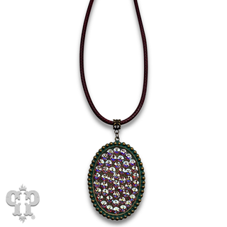 Large oval pendant necklace with crystals from Swarovski®
