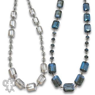 Long glass bead necklace
