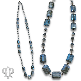 Long glass bead necklace