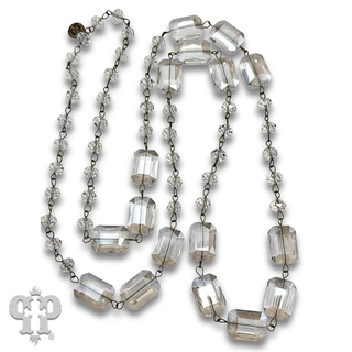 Long glass bead necklace