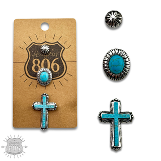 Cross hat pin set