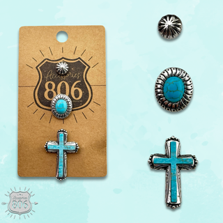 Cross hat pin set