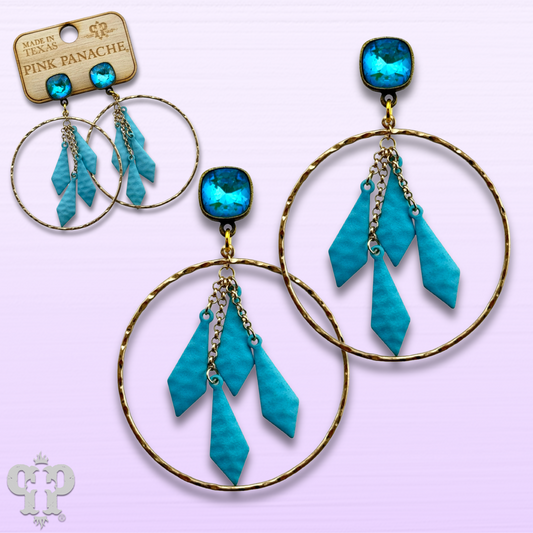 Blue diamond drop, Austrian crystal earring, last call