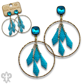 Blue diamond drop, Austrian crystal earring, last call