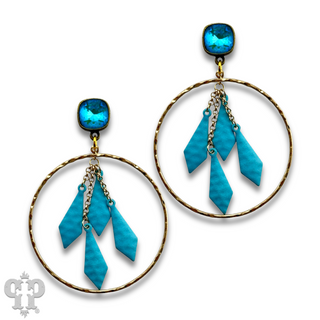 Blue diamond drop, Austrian crystal earring, last call