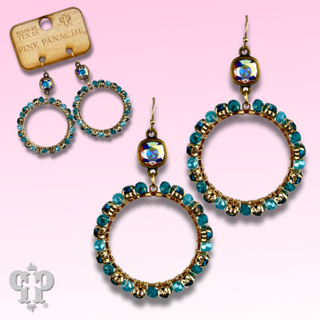 Prong set rhinestone circle earring with Austrian crystal