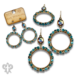 Prong set rhinestone circle earring with Austrian crystal