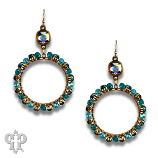 Prong set rhinestone circle earring with Austrian crystal