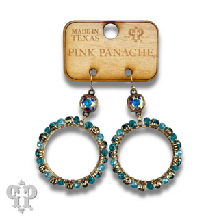 Prong set rhinestone circle earring with Austrian crystal