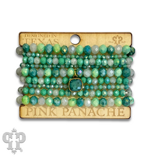 Nine strand faceted bead bracelet set with Austrian crystal