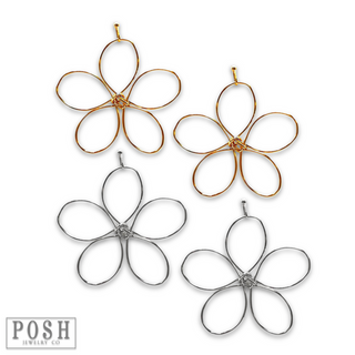 Wire wrapped flower earring