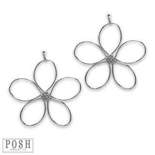Wire wrapped flower earring