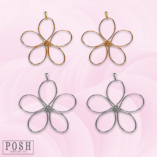Wire wrapped flower earring