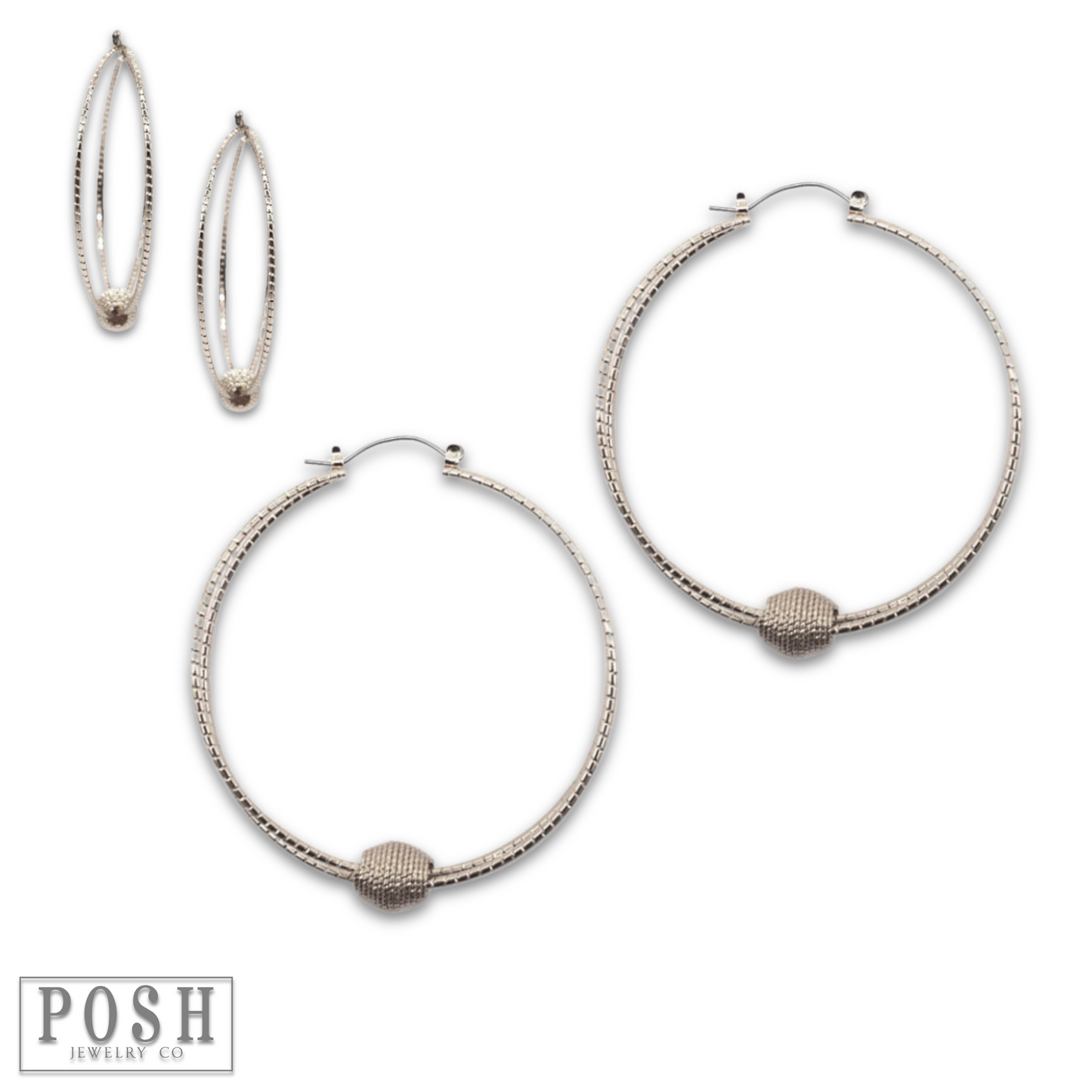 Textured circle and floating charm earring, last call
