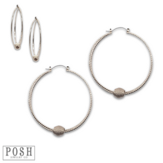 Textured circle and floating charm earring