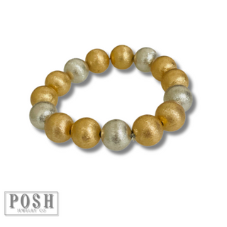 Brushed metal bead bracelet, last call