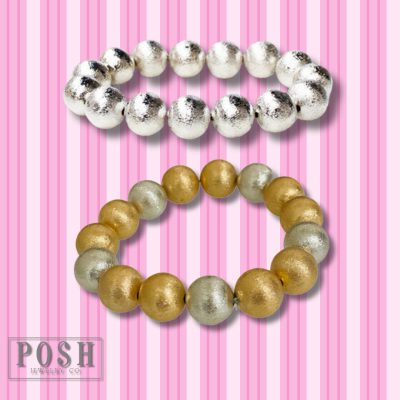 Brushed metal bead bracelet, last call