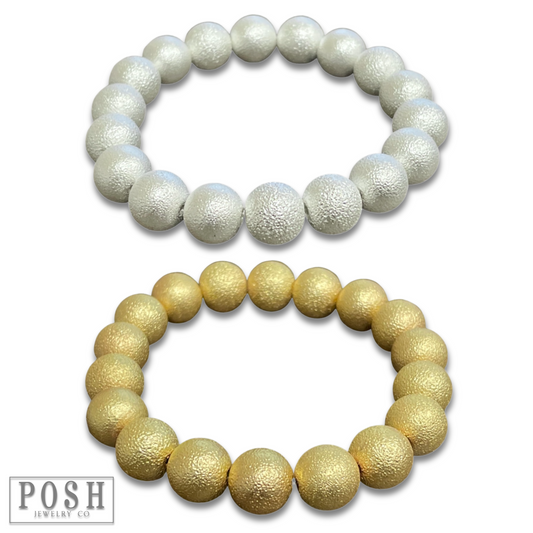 Matte textured bead bracelet, last call
