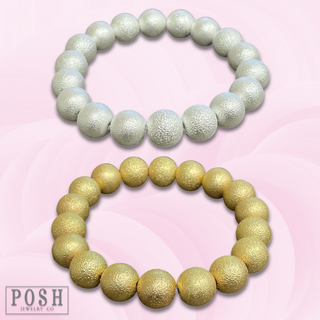 Matte textured bead bracelet, last call