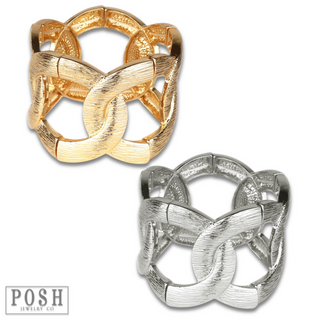 Stretch textured cuff bracelet