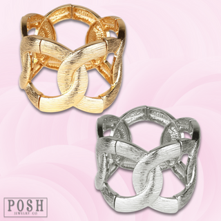 Stretch textured cuff bracelet