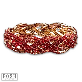 Rhinestone braided look bracelet