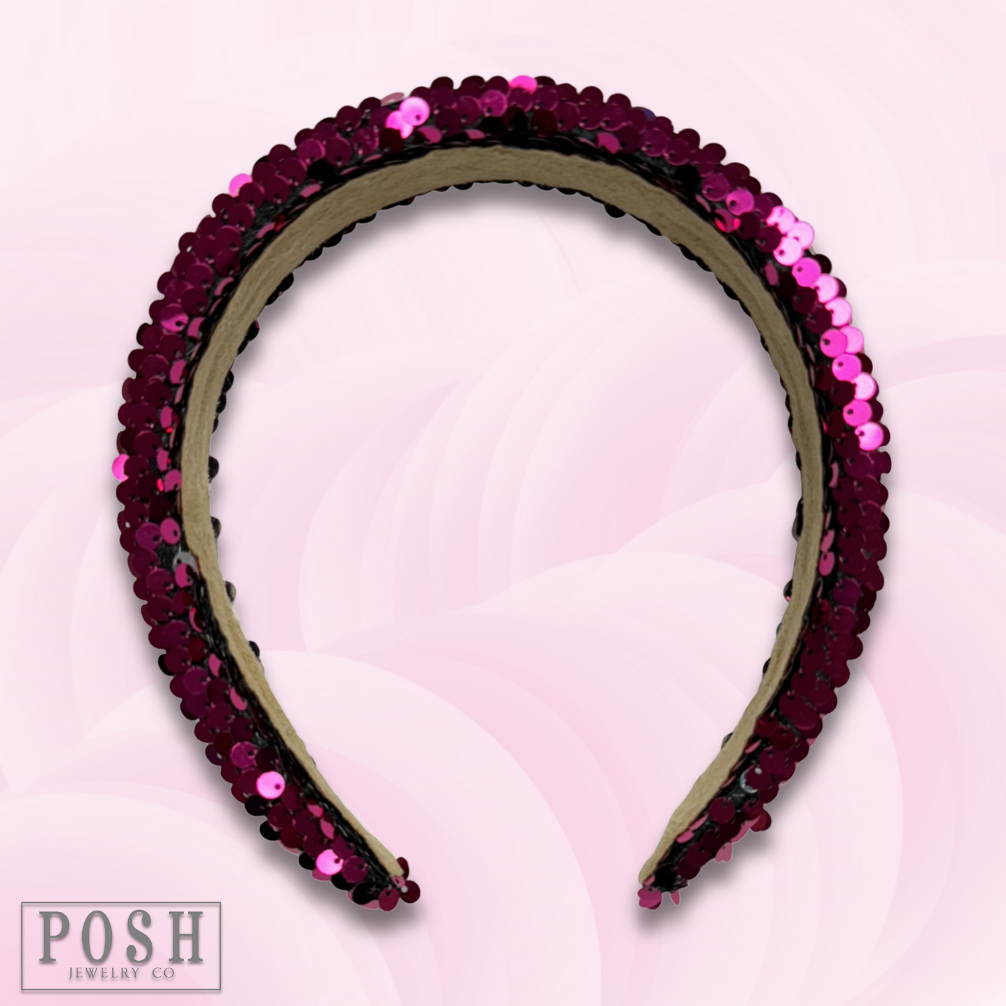 Pink sequin headband, last call