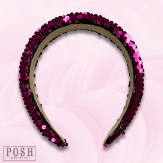 Pink sequin headband, last call