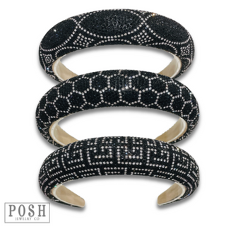 Luxury look patterned rhinestone headband