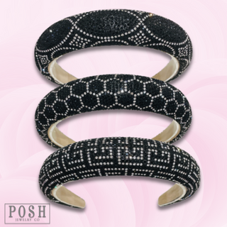 Luxury look patterned rhinestone headband