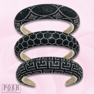 Luxury look patterned rhinestone headband