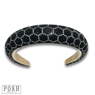 Luxury look patterned rhinestone headband