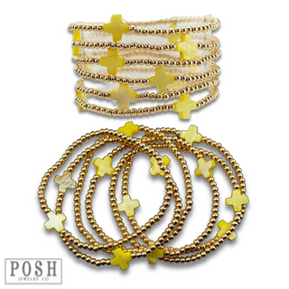 Beads and cross bead stack bracelet