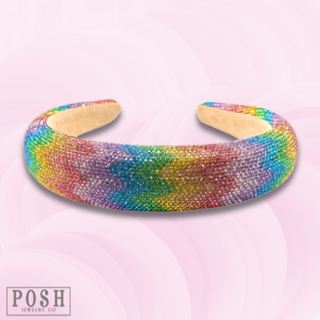 Multi-color rhinestone headband