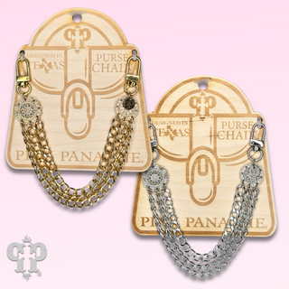 Three strand purse chain with swivel hook