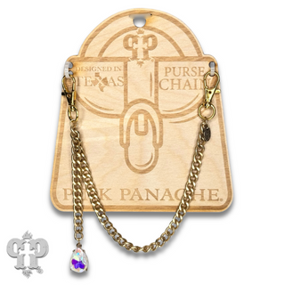 Curb link purse chain with teardrop crystal by Swarovski®