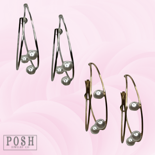 Double hoop and pearl earring, last call