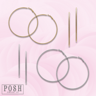 Ribbed hoop earring, last call