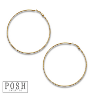 Ribbed hoop earring, last call