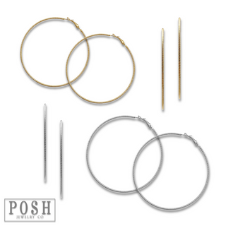 Ribbed hoop earring, last call