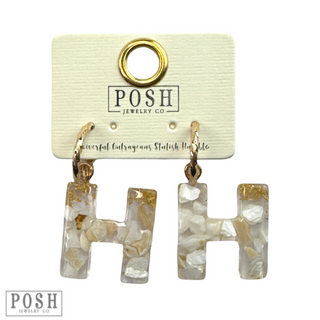 Monogram letter on hoop earring