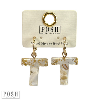 Monogram letter on hoop earring, last call
