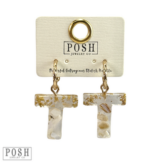 Monogram letter on hoop earring