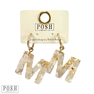 Monogram letter on hoop earring