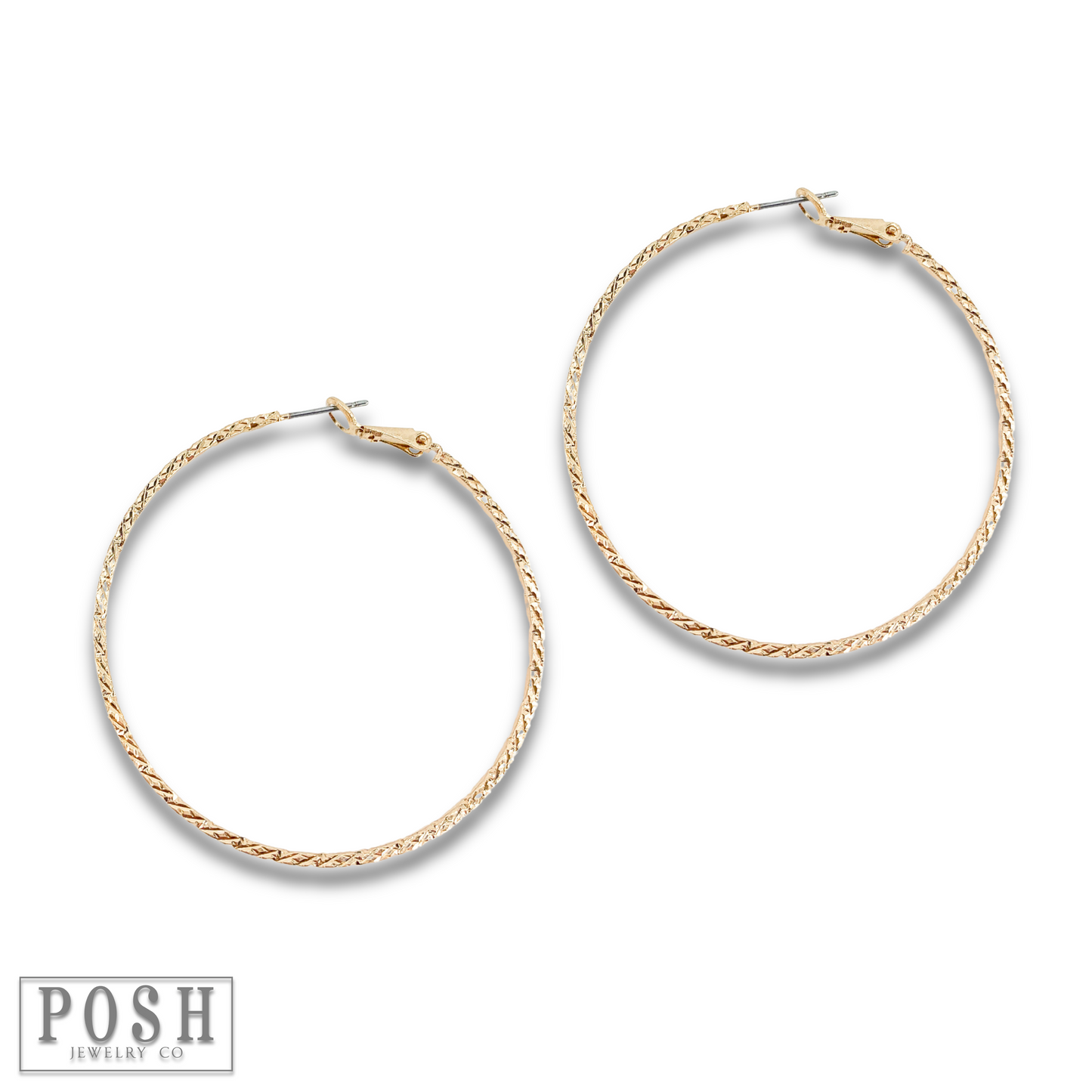Diamond texture hoop earring, last call